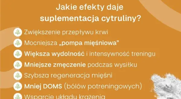 Cytrulina przed treningiem: pompa, wytrzymałość i regeneracja - sprawdź!